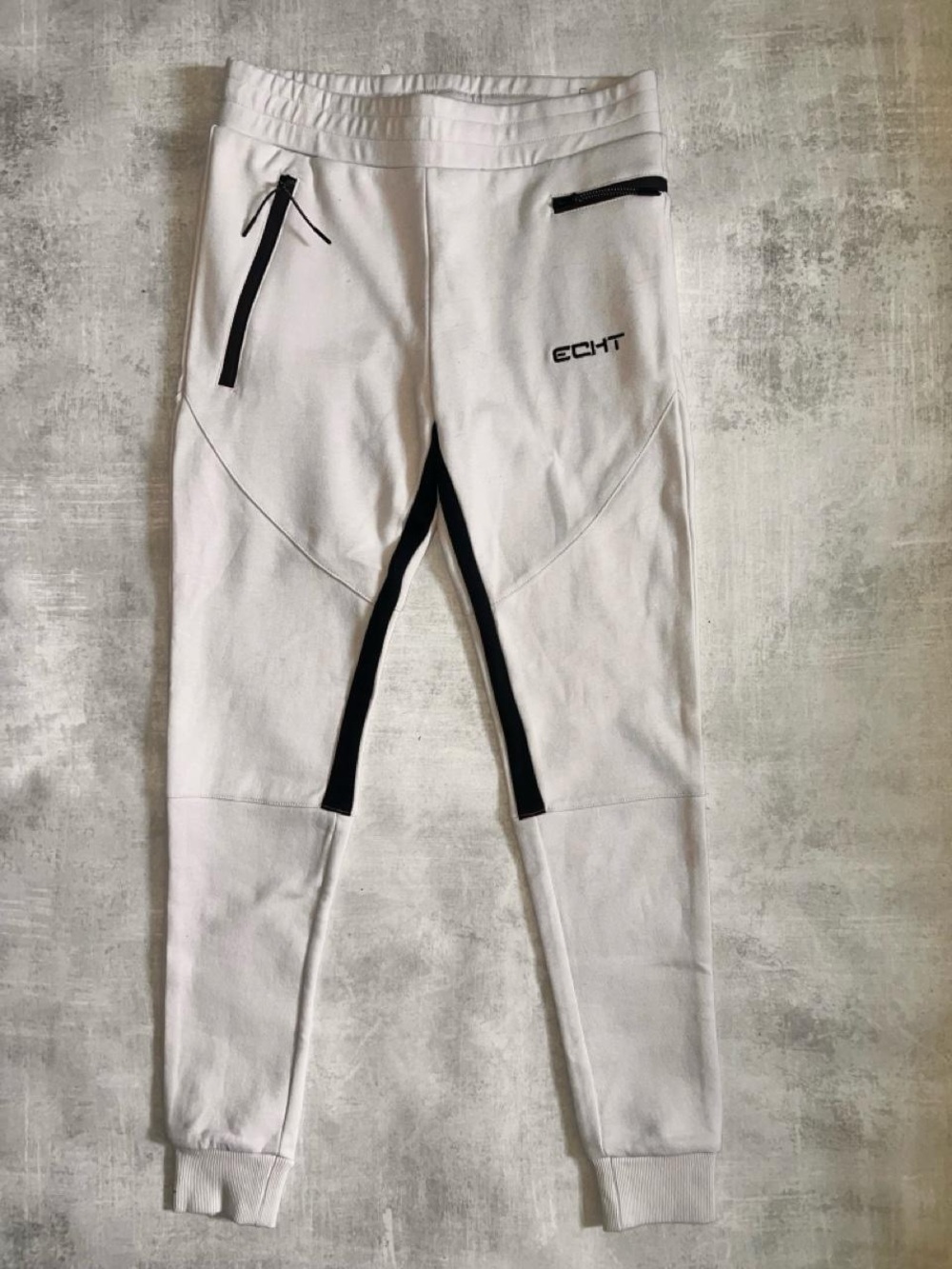 ECHT White Joggers with Black Accents